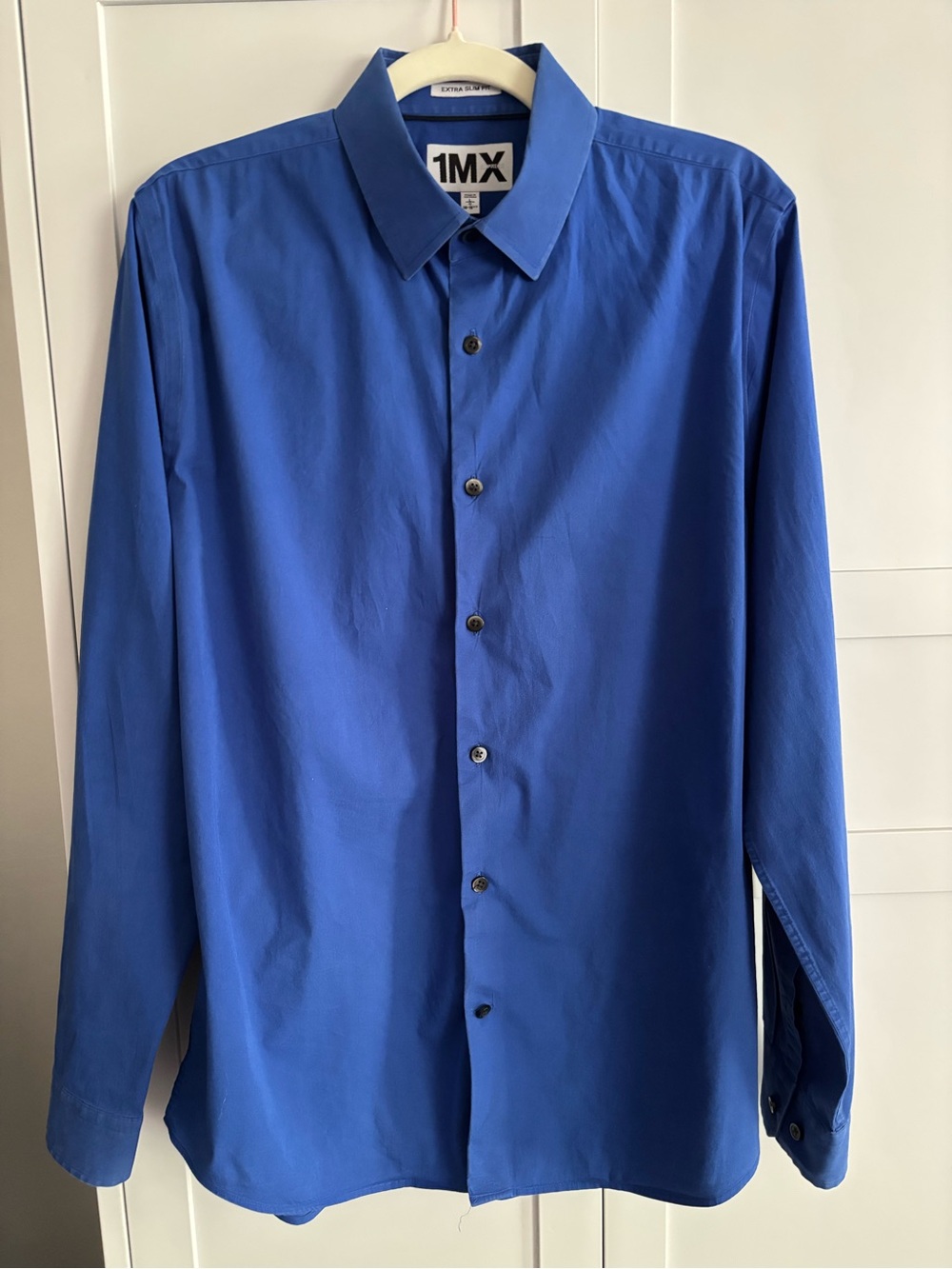 Express Men's Solid Royal Blue Dress Shirt